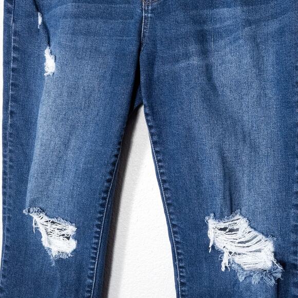 Flying Monkey High Rise Button Fly Distressed Jeans 28 Raw Hem Streetstyle - Picture 4 of 10